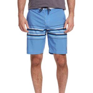 NWT FLAG & ANTHEM POLY/SPANDEX BLUE COMBO STRIPED SWIM TRUNKS/SHORTS 40 $50